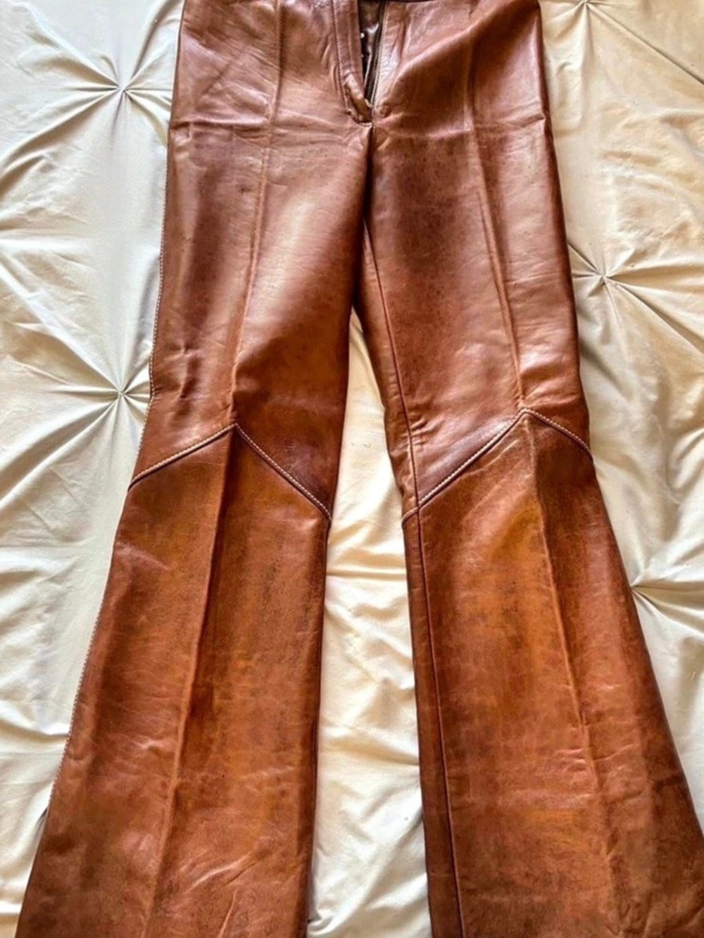 Vintage Leather Flare Pants